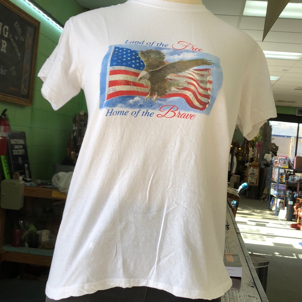 White, 4th of July t-shirt